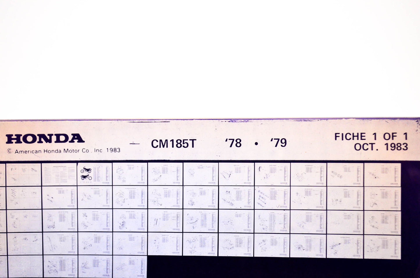 OEM Honda CM185T 1983/October '78 - '79 Parts Catalog Microfiche