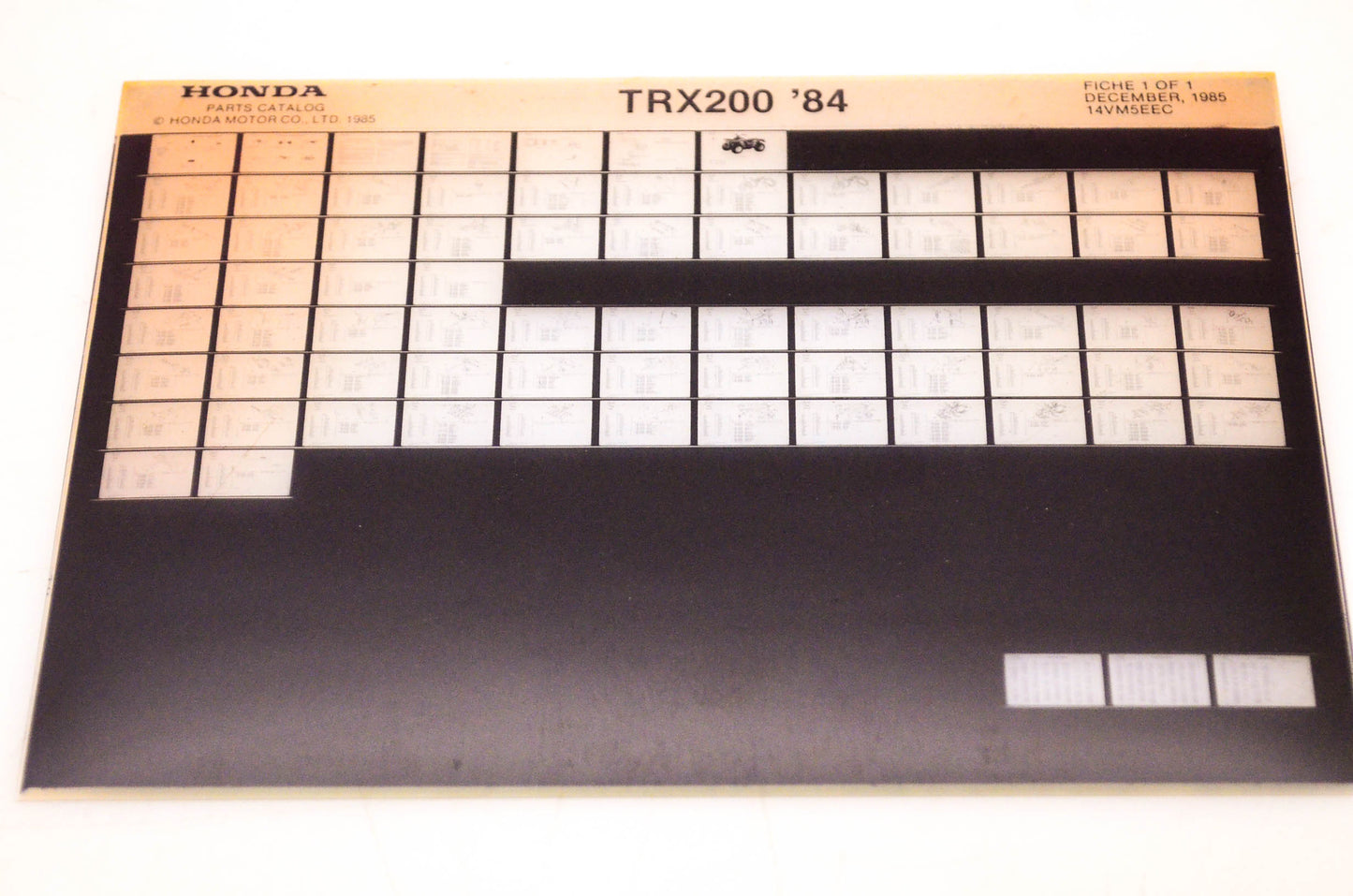 OEM Honda TRX200 1985/December '84 Parts Catalog Microfiche
