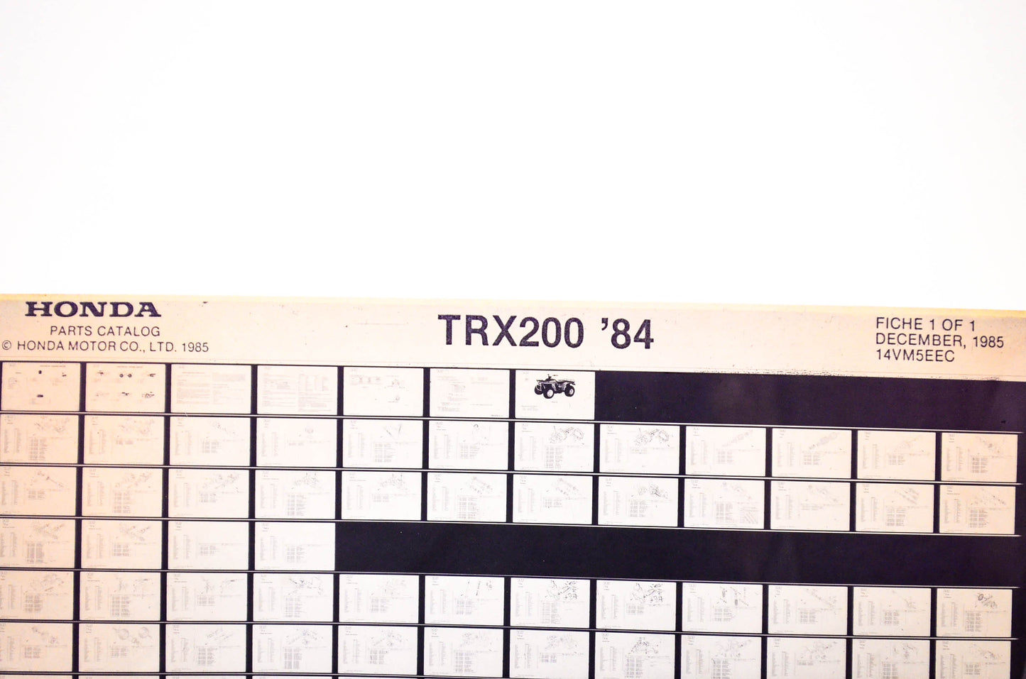 OEM Honda TRX200 1985/December '84 Parts Catalog Microfiche
