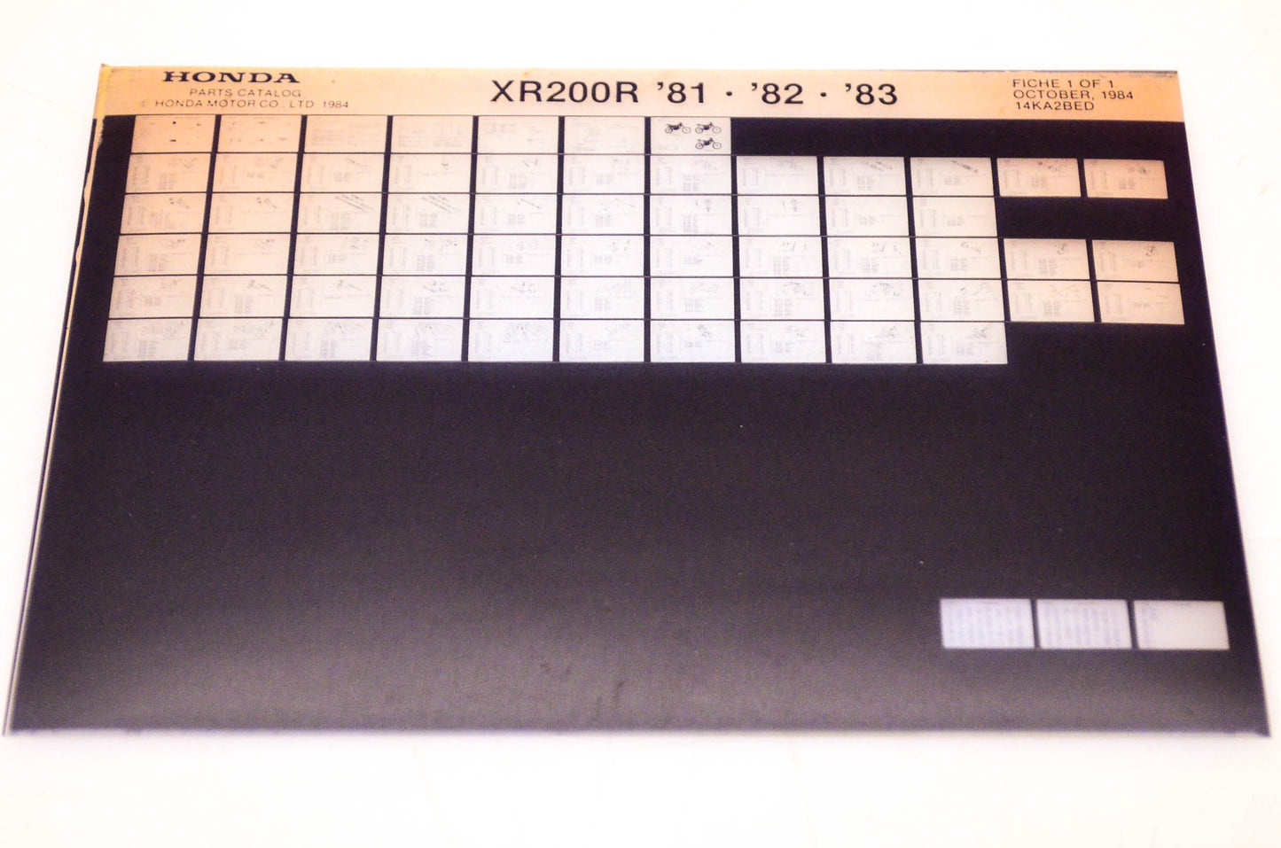 OEM Honda XR200R 1984/October '81 - '83 Parts Catalog Microfiche