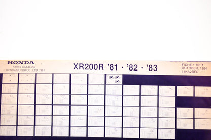 OEM Honda XR200R 1984/October '81 - '83 Parts Catalog Microfiche