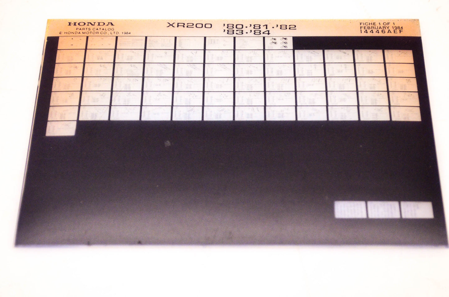 OEM Honda XR200 1984/February '80 - '84 Parts Catalog Microfiche