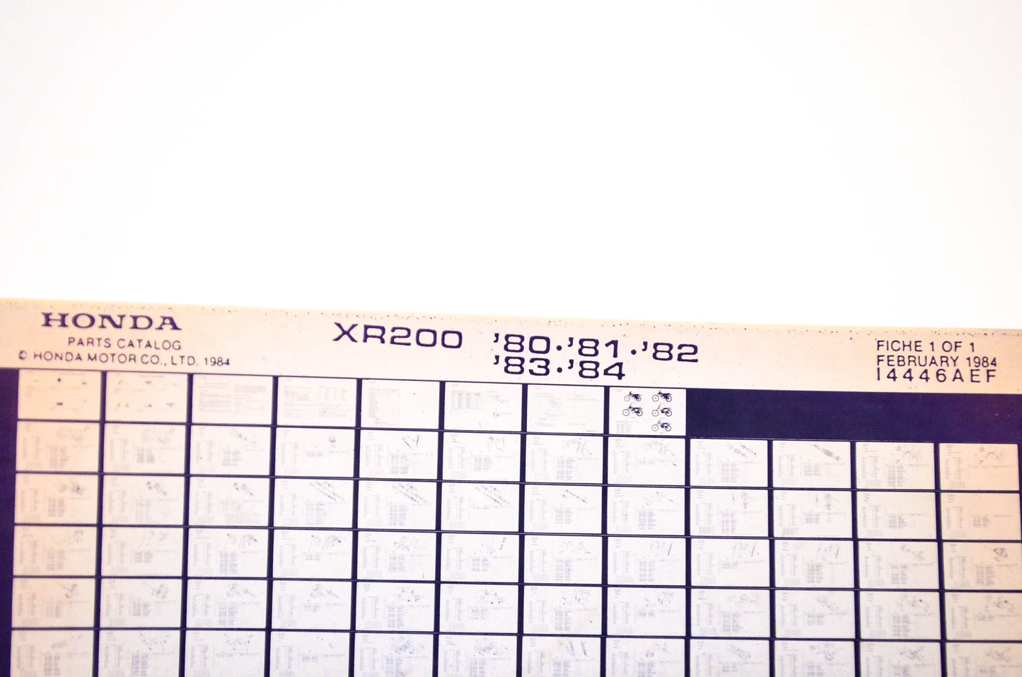 OEM Honda XR200 1984/February '80 - '84 Parts Catalog Microfiche