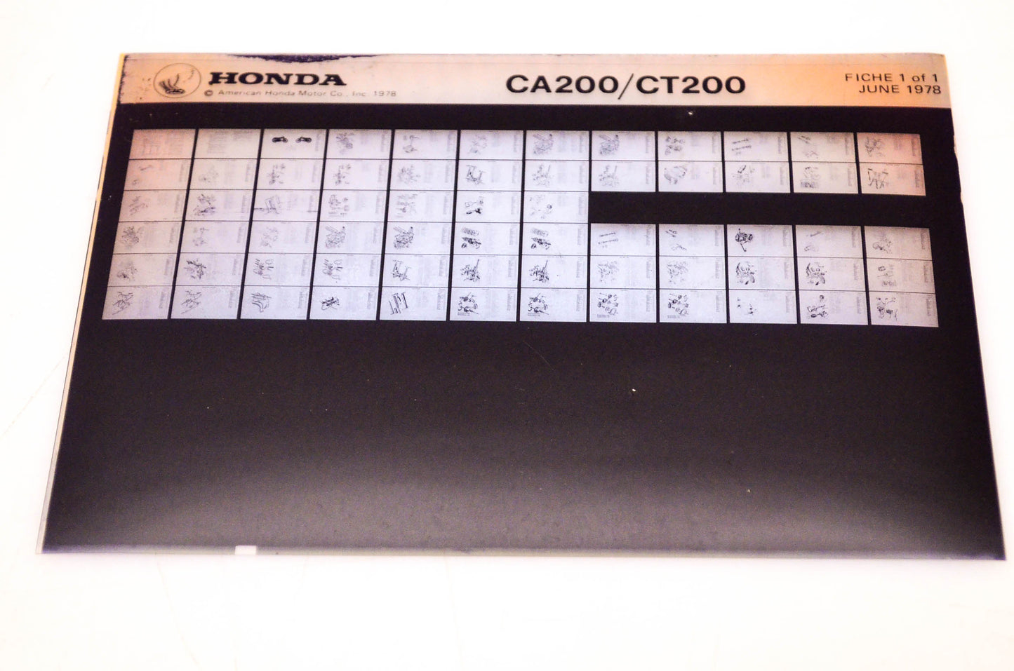 OEM Honda CA200/CT200 1978/June '78 Parts Catalog Microfiche