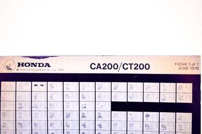OEM Honda CA200/CT200 1978/June '78 Parts Catalog Microfiche