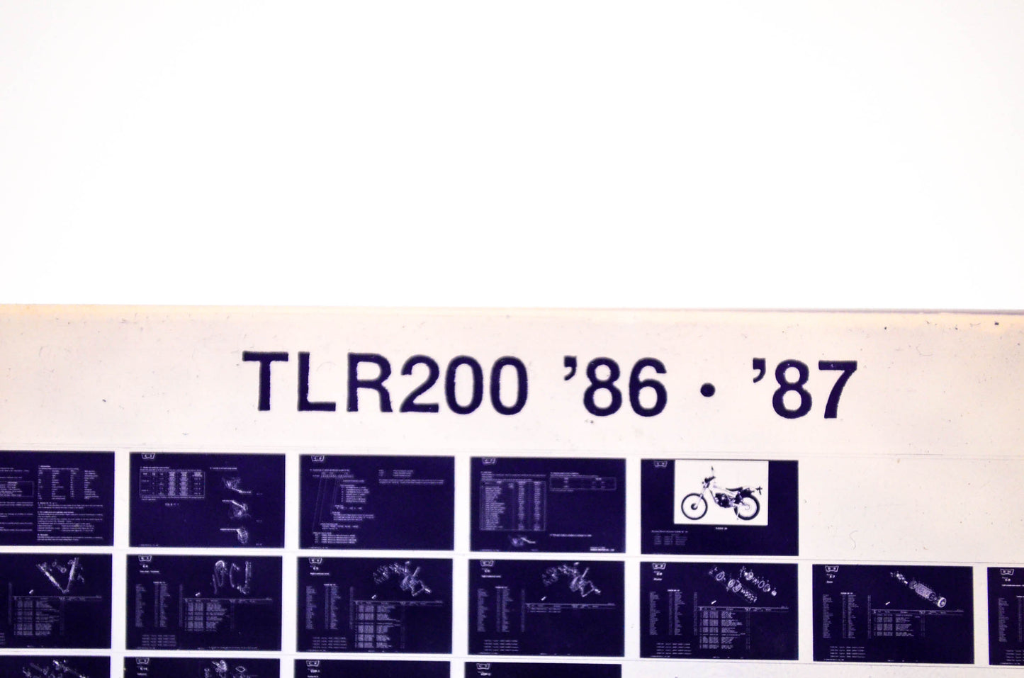 OEM Honda TLR200 1986/October '86 - '87 Parts Catalog Microfiche