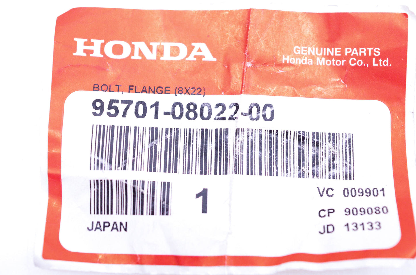 New OEM Honda 95701-08022-00 Flange Bolt 8x22 NOS