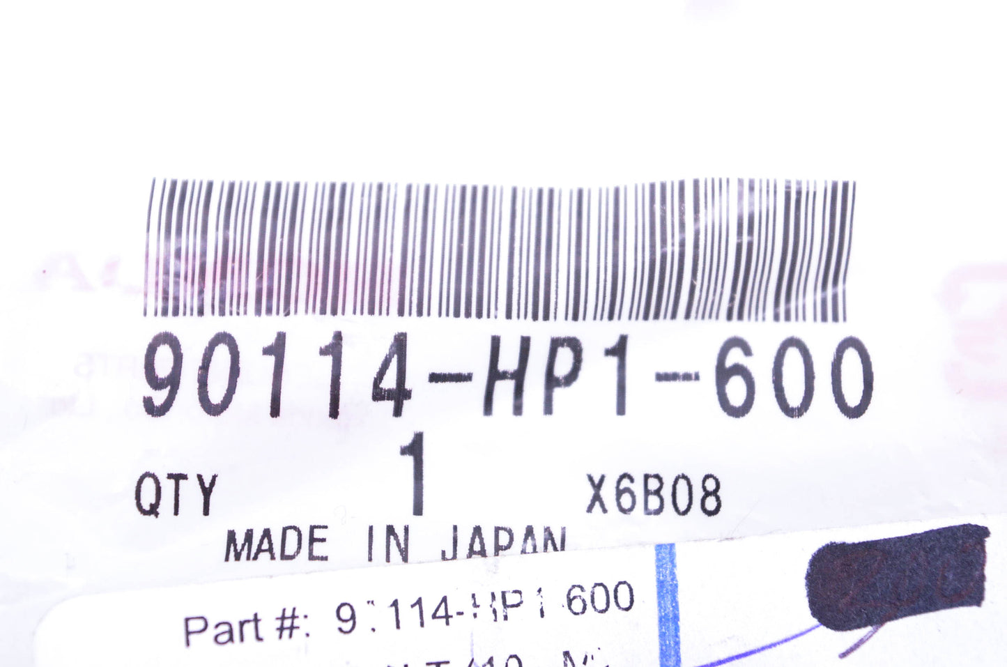 New OEM Honda 90114-HP1-600 Bolt NOS