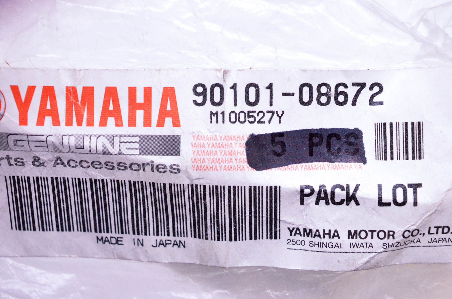 New OEM Yamaha 90101-08672-00 Bolt NOS