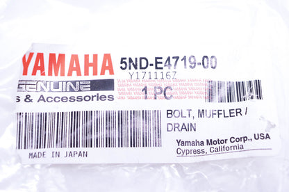 New OEM Yamaha 5ND-E4719-00-00 Muffler Drain Bolt NOS