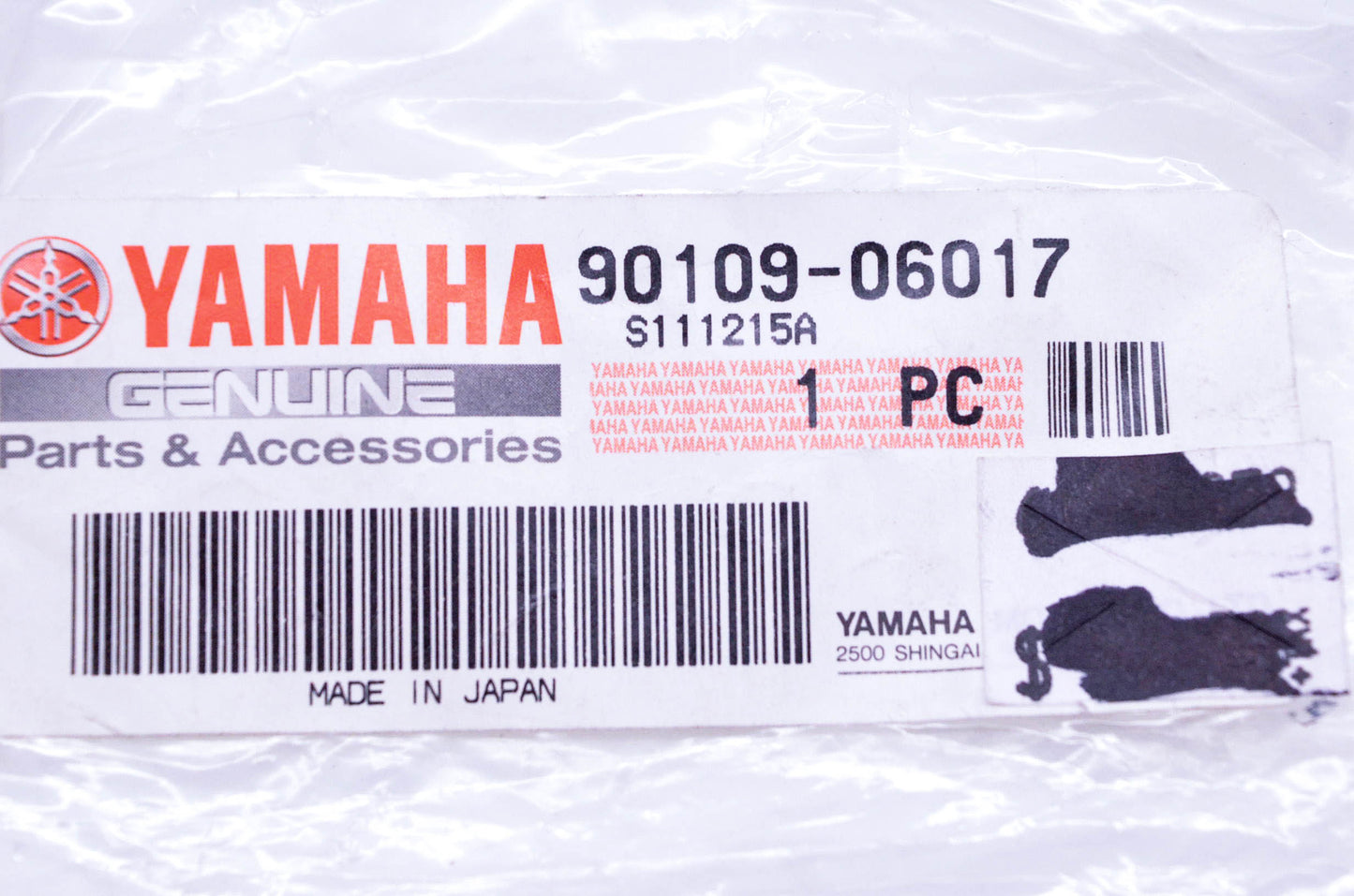 New OEM Yamaha 90109-06017-00 Black Bolt NOS