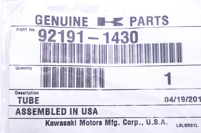 New OEM Kawasaki 92191-1430 Tube NOS