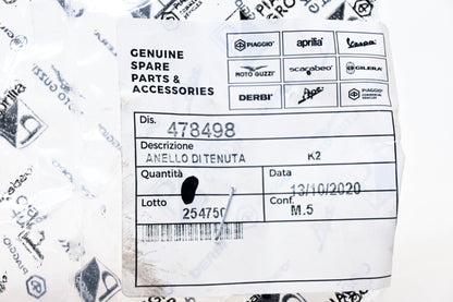 Piaggio 478498 Ring Seal NOS