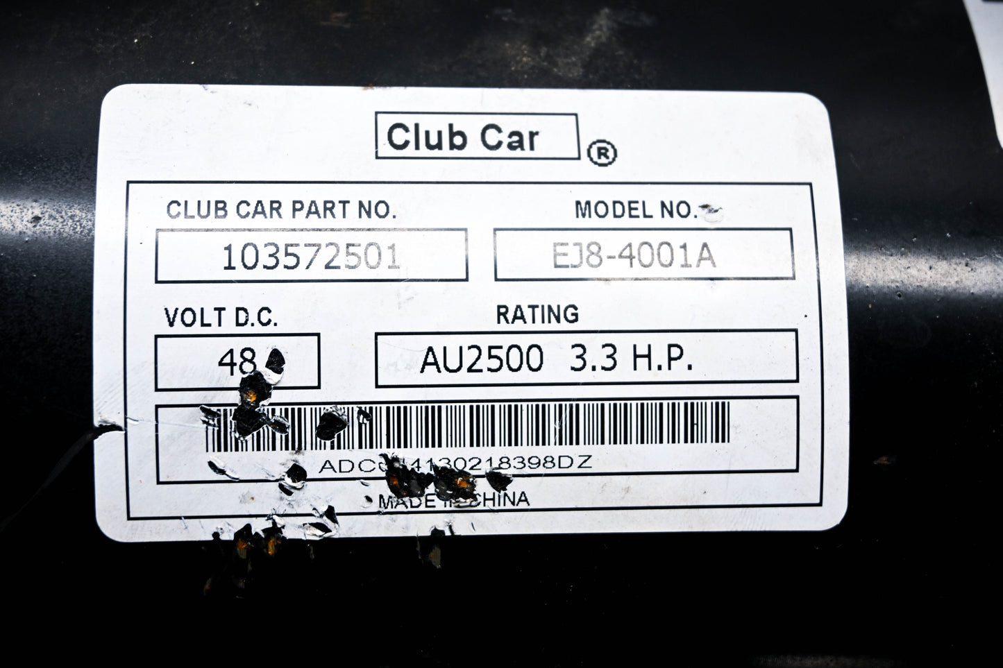 Club Car 103572501 48 Volt Electric Motor