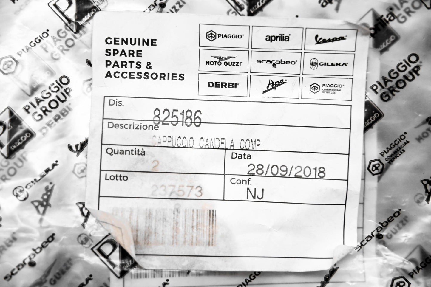 Piaggio 825186, 825187 Plug Connector NOS