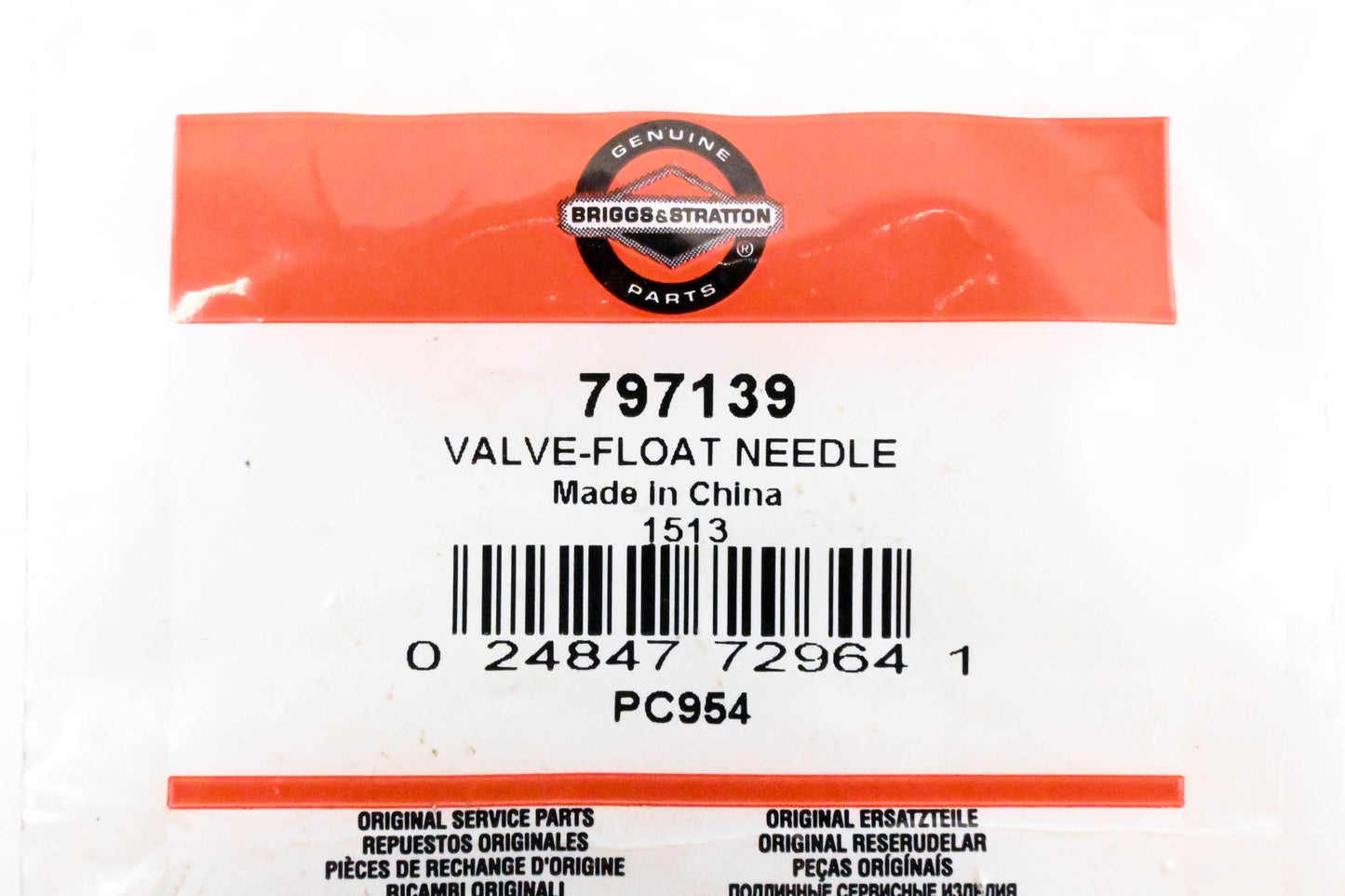 New OEM Briggs & Stratton 797139 Carburetor Float Valve Needle w/ Clip NOS