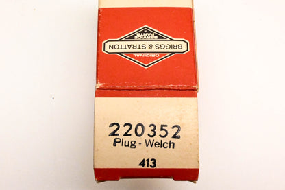 New OEM Briggs & Stratton 220352 Welch Plug NOS