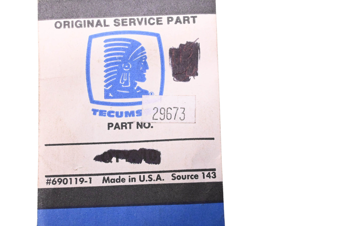 New OEM Tecumseh 29673 Dipstick Gasket NOS