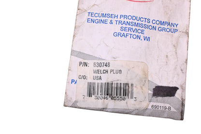 New OEM Tecumseh 630748 Welch Plug NOS