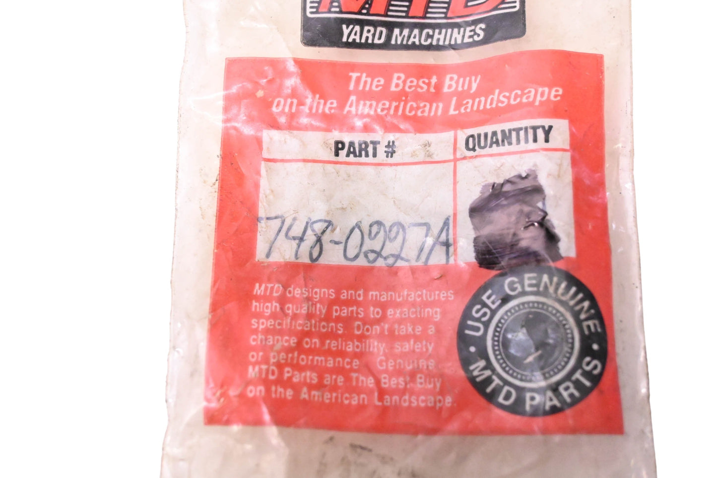 MTD 748-0227A Flange Bushing NOS