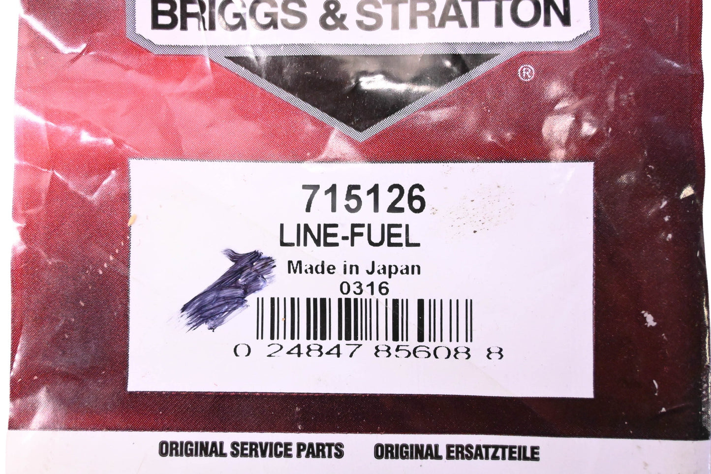 New OEM Briggs & Stratton 715126, 0316 Fuel Line Kit NOS