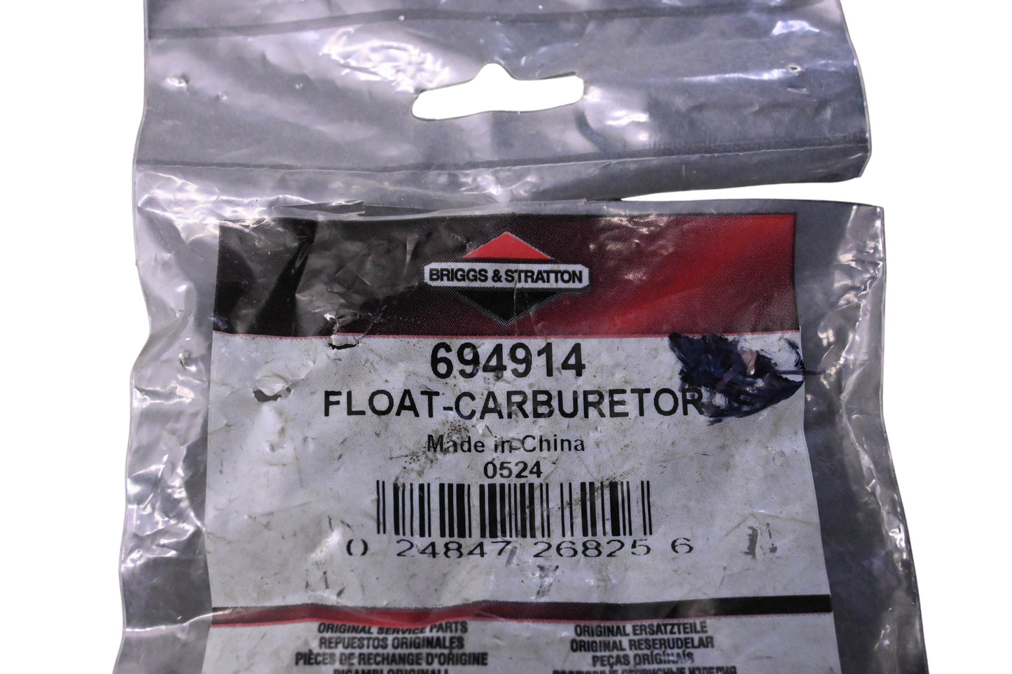 New OEM Briggs & Stratton 694914, 0524, 1027 Carburetor Float Kit NOS