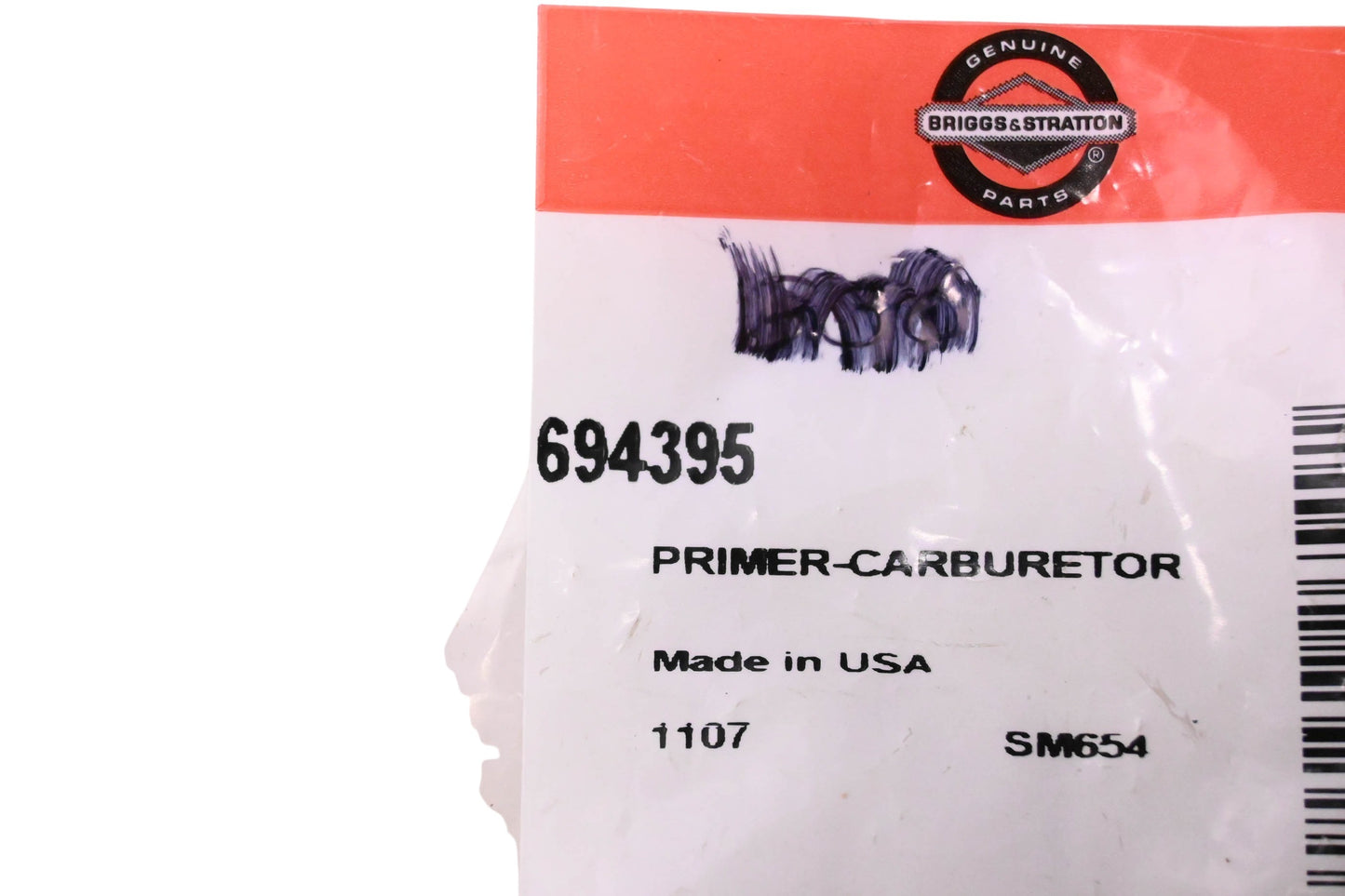 New OEM Briggs & Stratton 694395, 1107 Carburetor Primer NOS