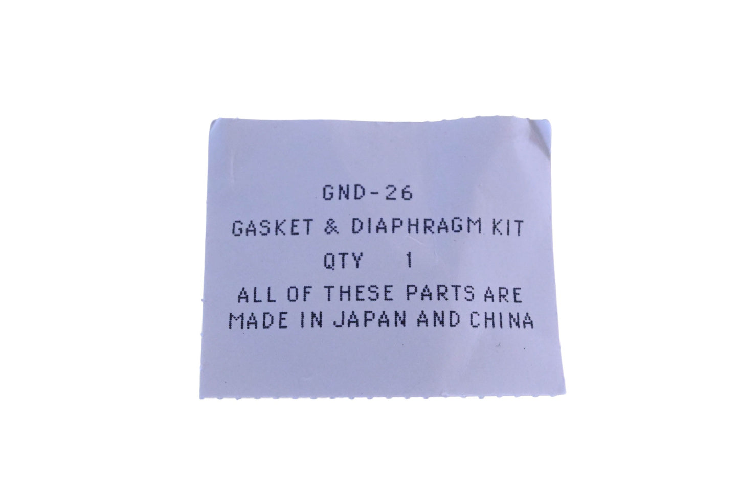 Zama GND-26 Gasket & Diaphragm Kit NOS