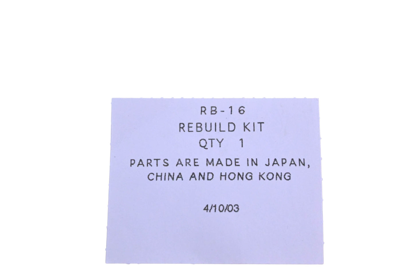Zama RB-16 Carburetor Rebuild Kit NOS