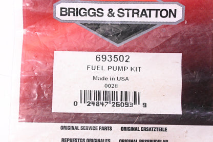 New OEM Briggs & Stratton 693502, 9908 Fuel Pump Repair Kit NOS