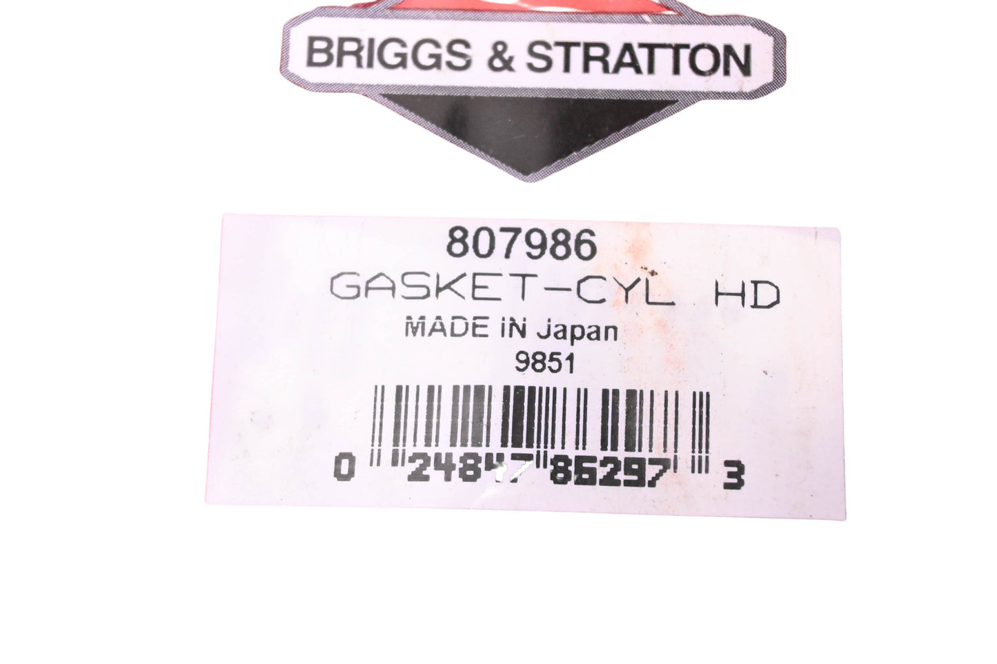 New OEM Briggs & Stratton 807986, 9851 Cylinder Head Gasket NOS