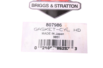 New OEM Briggs & Stratton 807986, 9851 Cylinder Head Gasket NOS