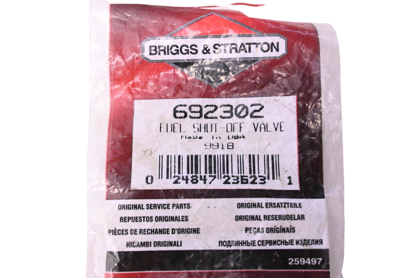 New OEM Briggs & Stratton 692302, 9918 Fuel Tank Outlet Valve NOS