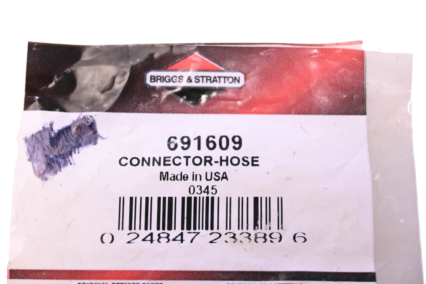New OEM Briggs & Stratton 691609, 0345 Hose Connector NOS