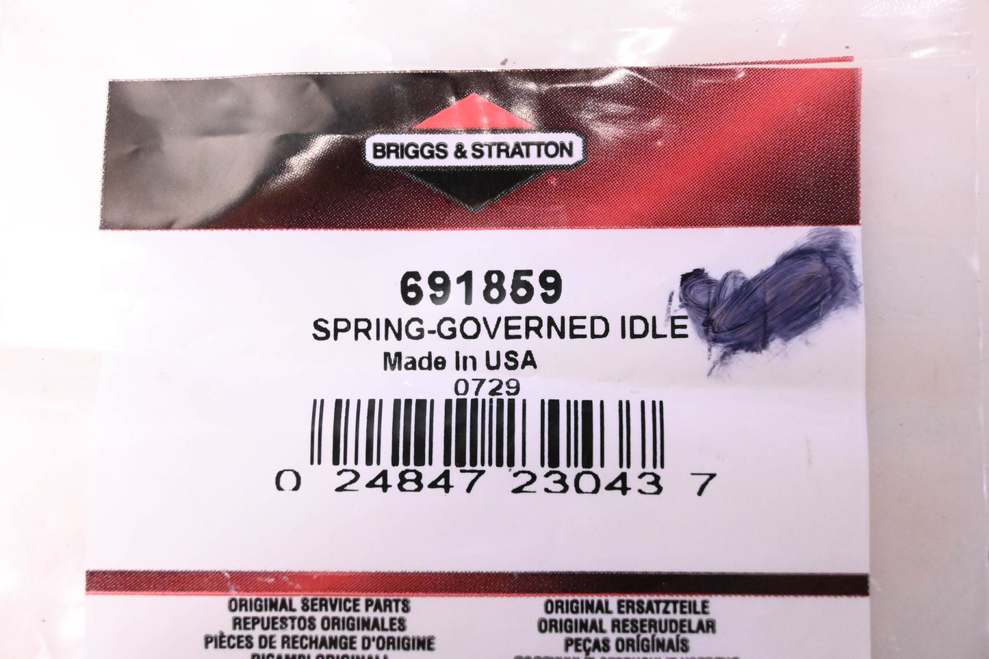 New OEM Briggs & Stratton 691859, 0729 Governor Idle Spring NOS