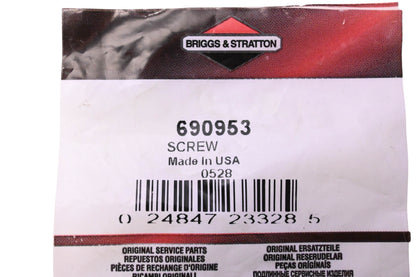 New OEM Briggs & Stratton 690953, 0528 Hex Screw NOS