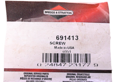 New OEM Briggs & Stratton 691413, 0351 Muffler Screw NOS