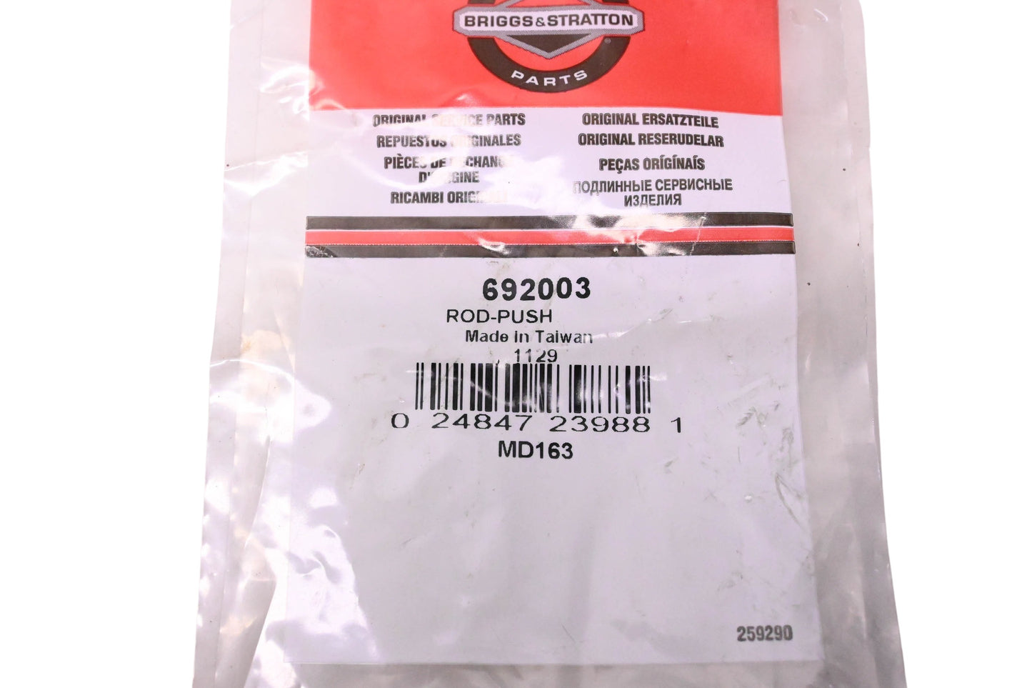 New OEM Briggs & Stratton 692003, 1129 Push Rod NOS
