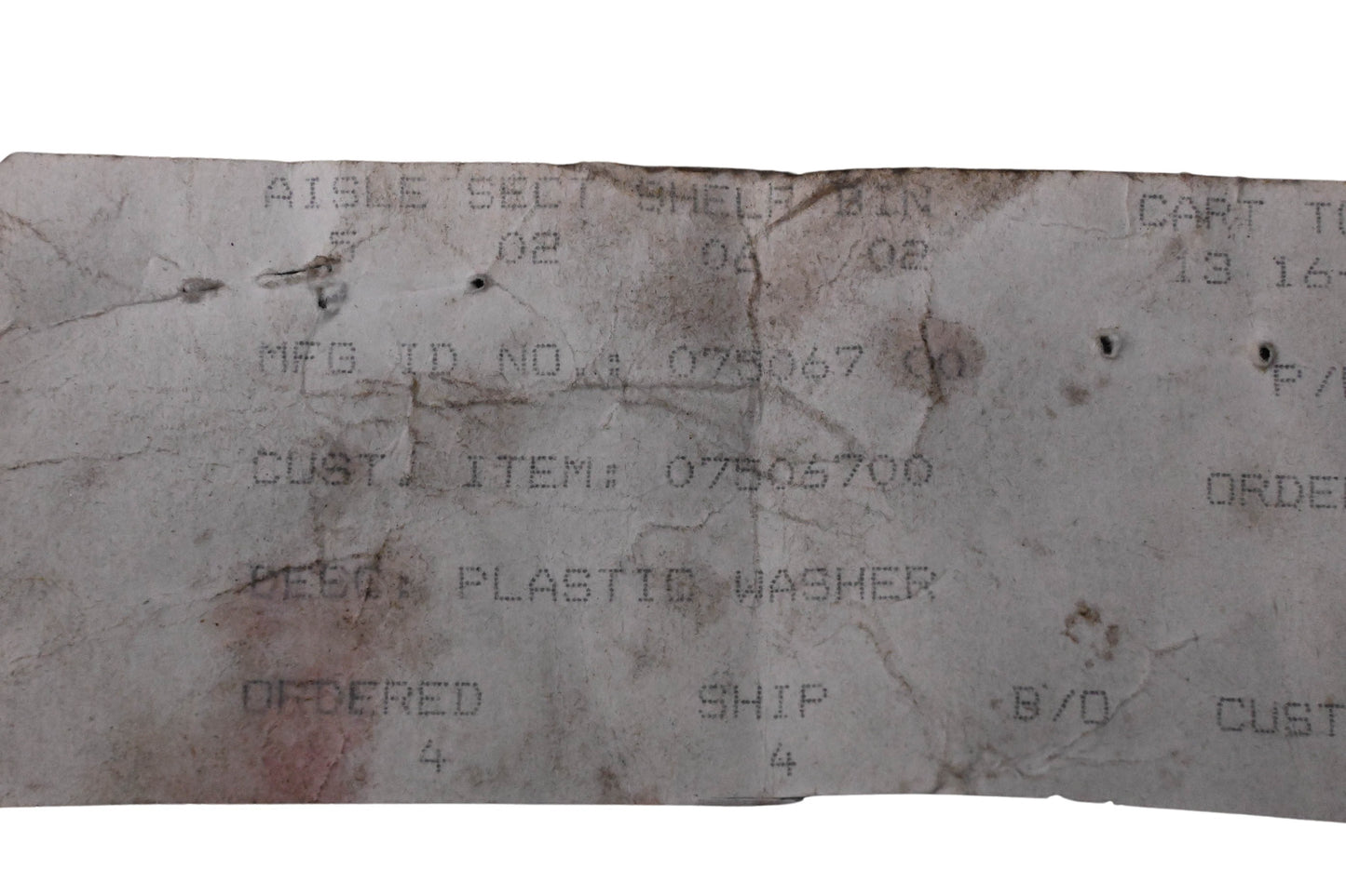 Ariens 07506700 Plastic Washer NOS