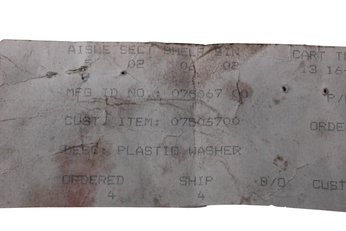Ariens 07506700 Plastic Washer NOS