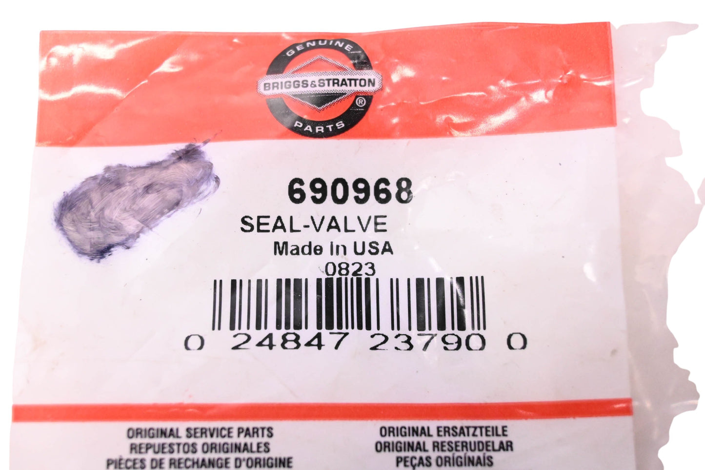 New OEM Briggs & Stratton 690968, 0823 Valve Seal NOS