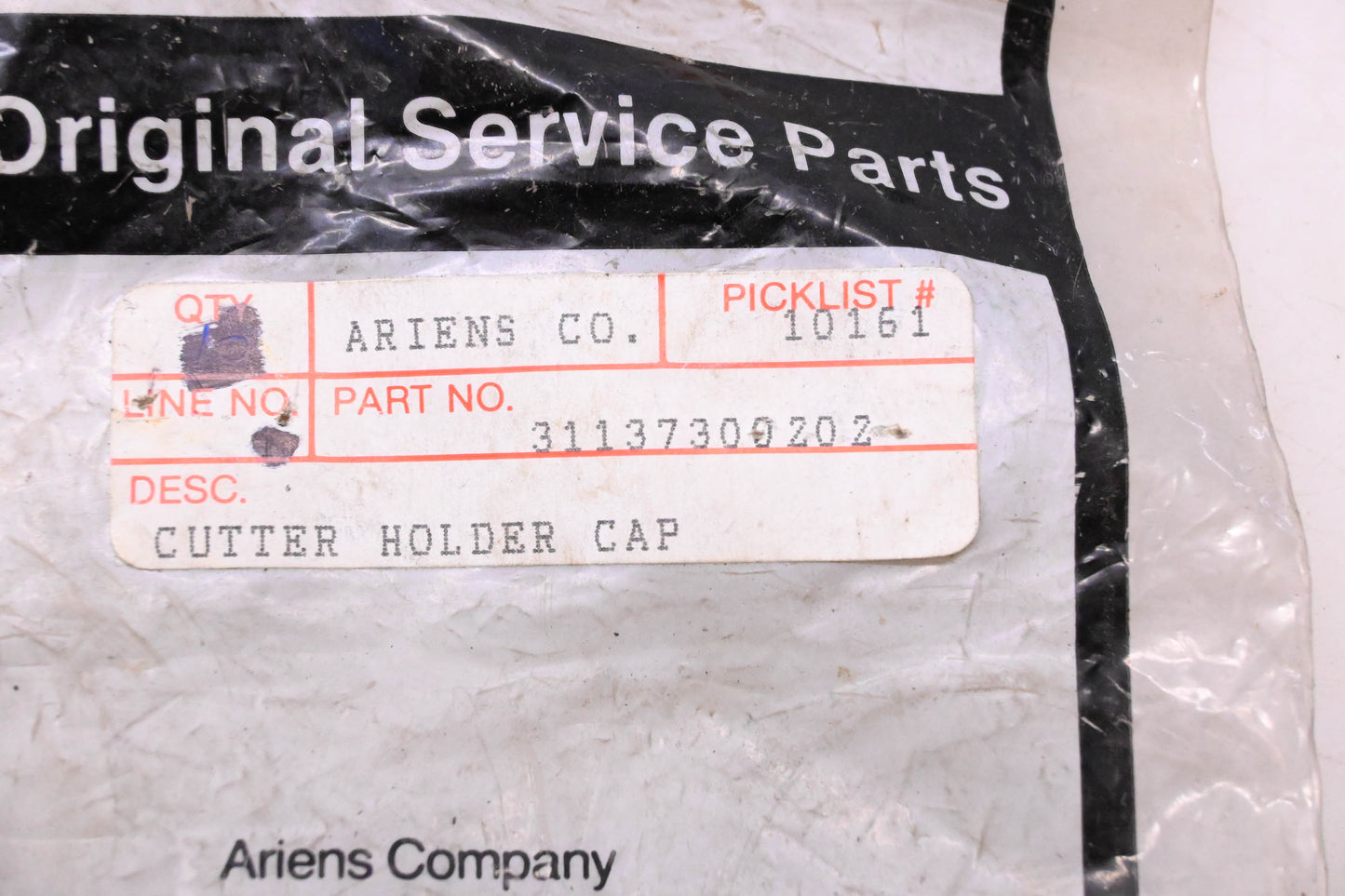 Ariens 31137300202 Cutter Holder Cap NOS
