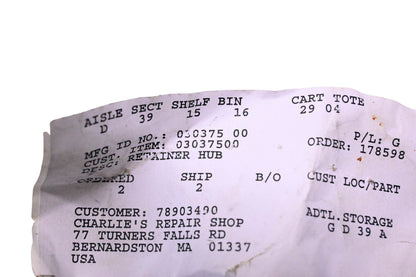 Ariens 03037500 Retainer Hub NOS