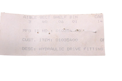 Ariens 01035400 Hydraulic Drive Fitting NOS