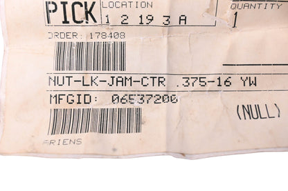 Ariens 06537200, 6500914 Center Jam Lock Nut NOS