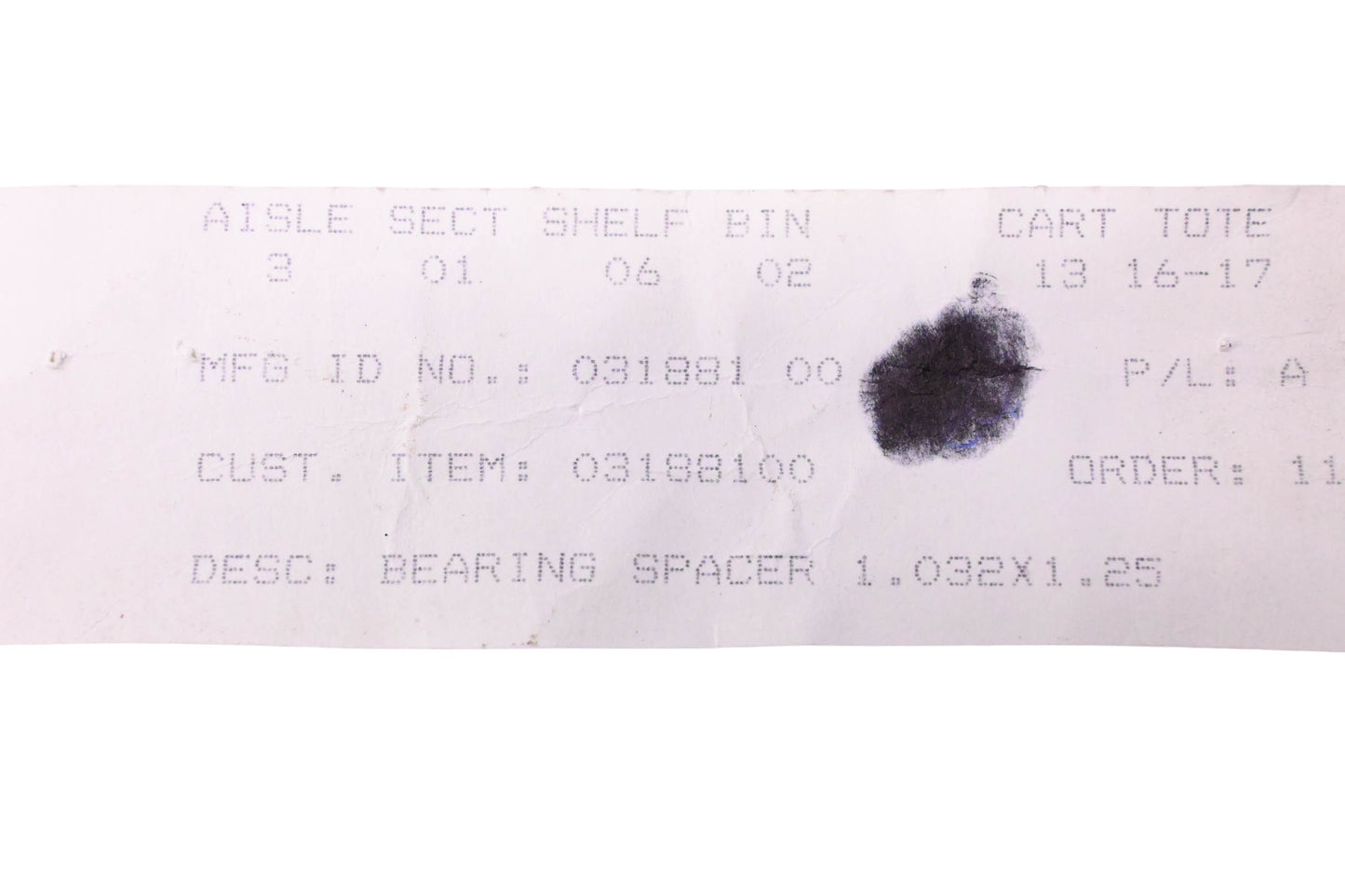 Ariens 03188100 Bearing Spacer 1.032X1.25 NOS