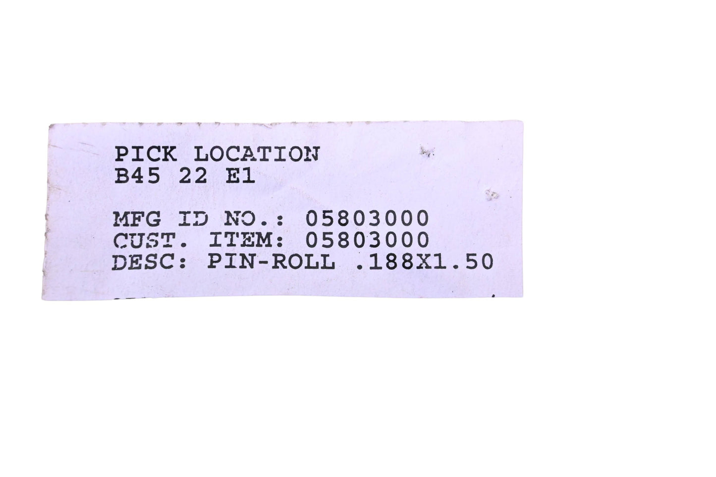 Ariens 05803000 Roll Pin .188 X 1.50 NOS