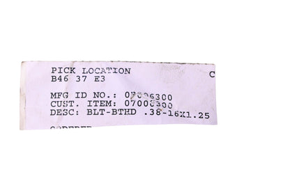 Ariens 07006300 Button Head Bolt .?38-16 x 1.?25 NOS
