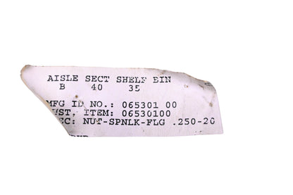 Ariens 06530100 Spin Locking Flange Nut .25-20 NOS
