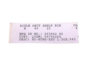 Ariens 05706200 External Retaining Ring 1.00x.042 NOS
